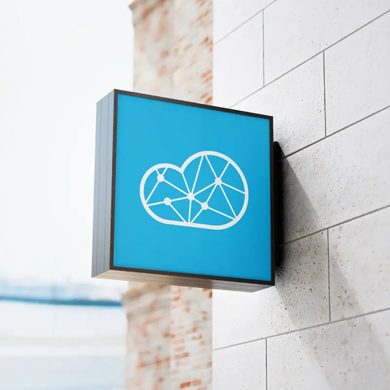 Création de logo pour un espace de coworking à Nantes. Le logo représente un nuage et aussi la lettre B
